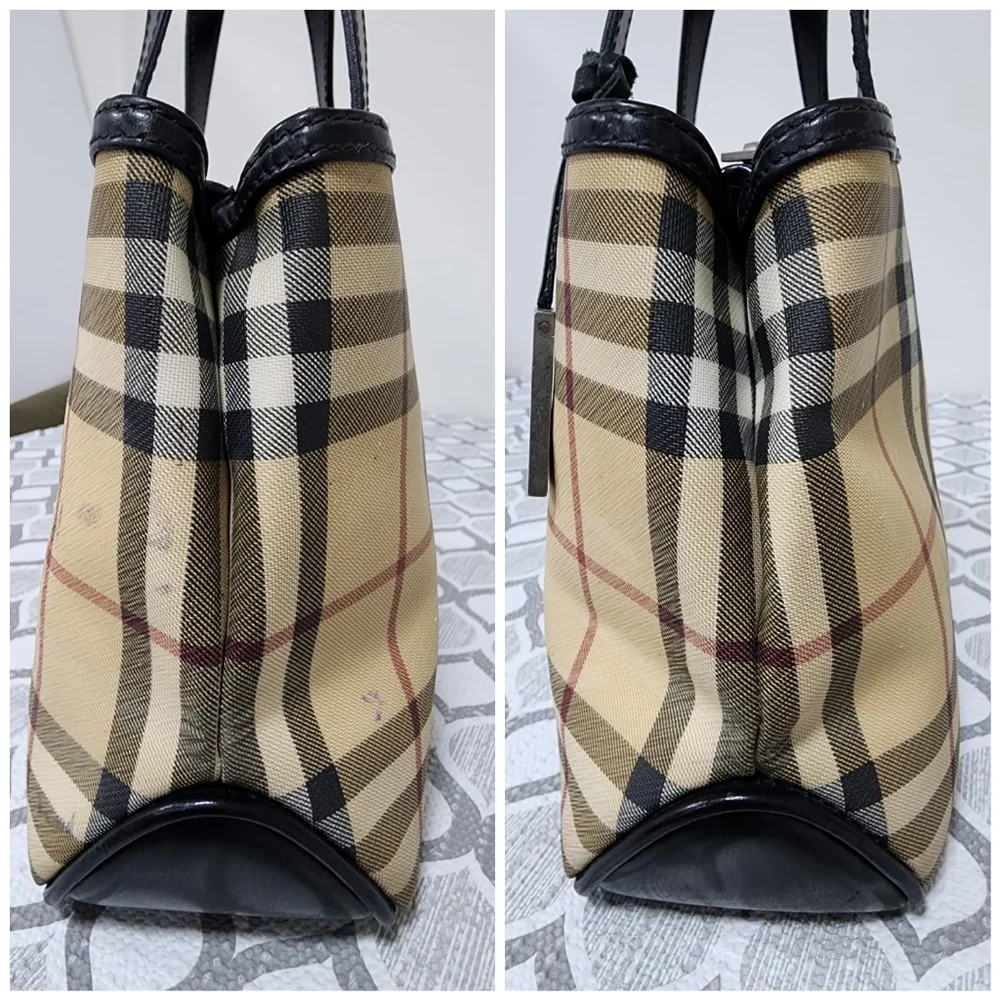 BURBERRY Vintage Nova Check Hand Bag Beige/Black - Picture 8 of 14